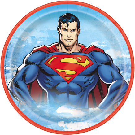 Superman Round 9 Dinner Plates 8 ct.