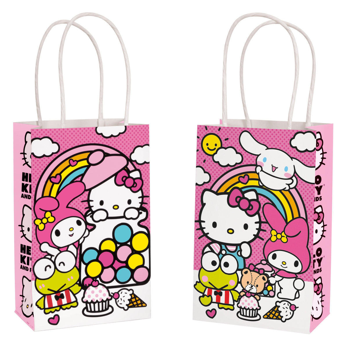 Hello Kitty & Friends Kraft Paper Favor Bags 8ct| Party Stop