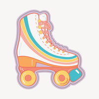 Rainbow Roller Skate Jumbo Vinyl Stickers  3ct