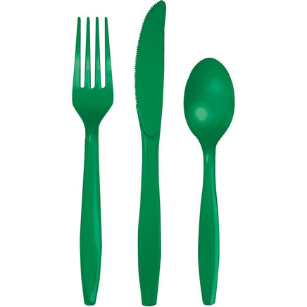 Emerald Green Assorted Cutlery 24 ct.