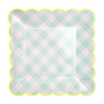 Blue Gingham Lunch Plates 12 ct.