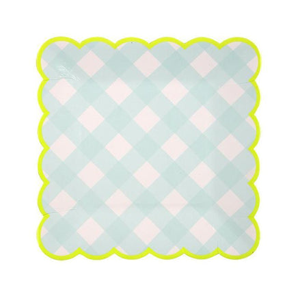 Blue Gingham Dessert Plates 12 ct.