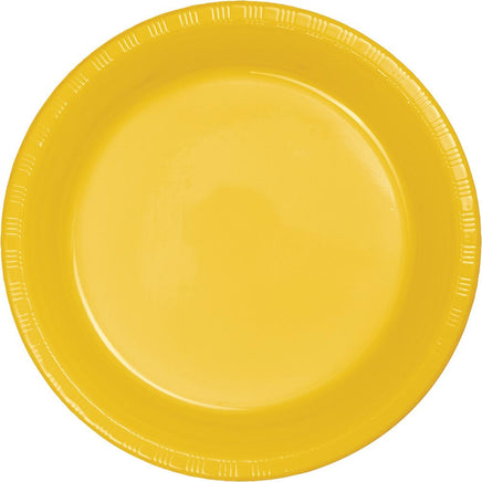7 in School Bus Yellow Dessert Plates 20 ct