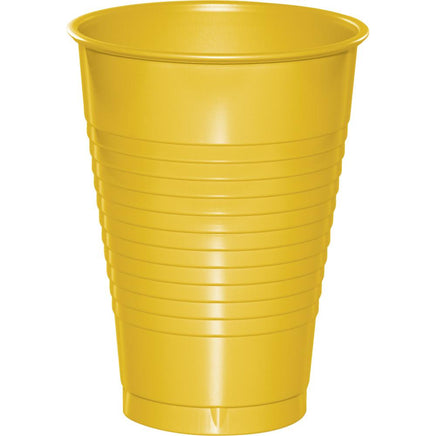 12 oz School Bus Yellow Plastic Cups 20 ct