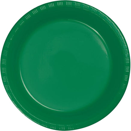 7 in. Emerald Green Dessert Plastic Plates 20 ct.