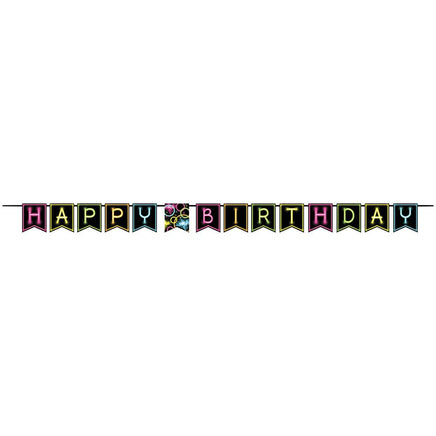 Glow Party Happy Birthday Banner 1 ct.