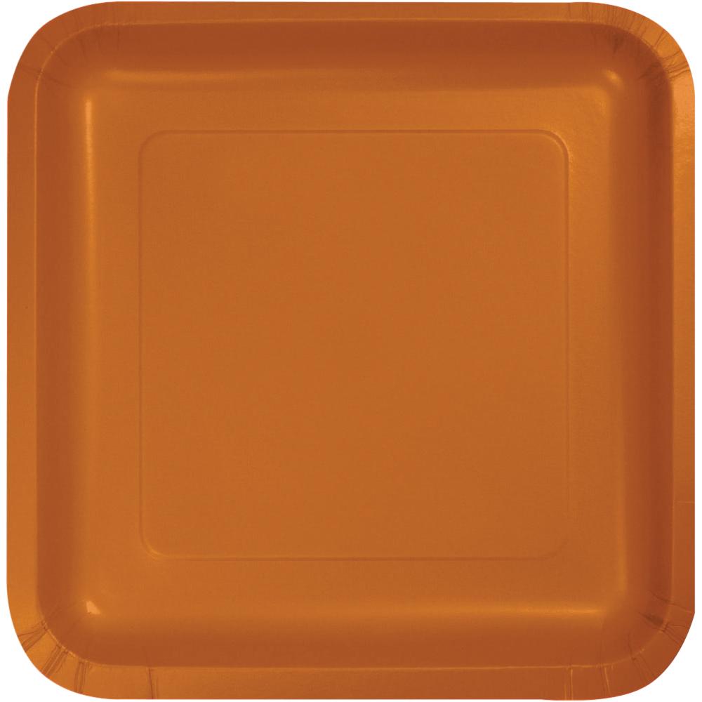 PUMPKIN SPICE SQUARE PAPER LUNCH PLATES 18 CT. 
