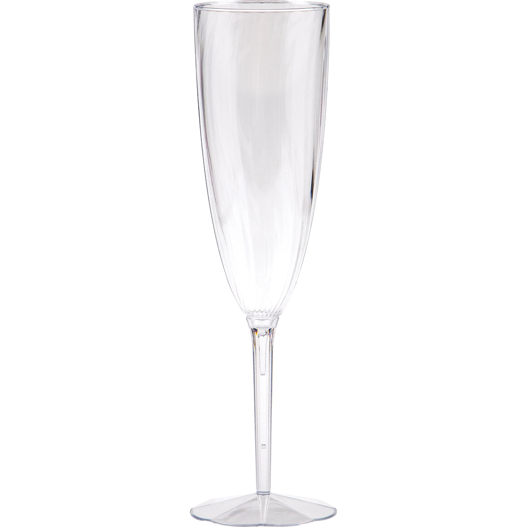 6oz. Clear Plastic One Piece Champagne Flutes 8 ct.