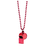 Red Whistle On Chain Necklace