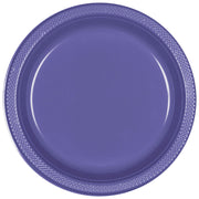 7" Round Plastic Plates - New Purple  20 ct.