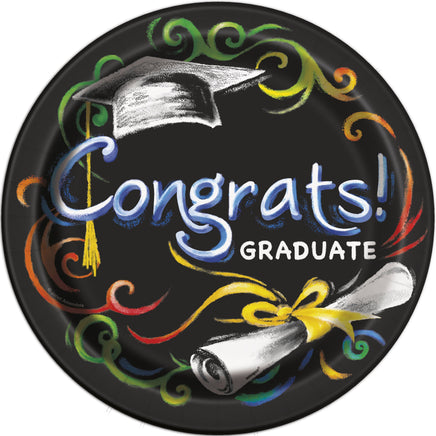 Chalkboard Graduation Round 9" Dinner Plates 8ct