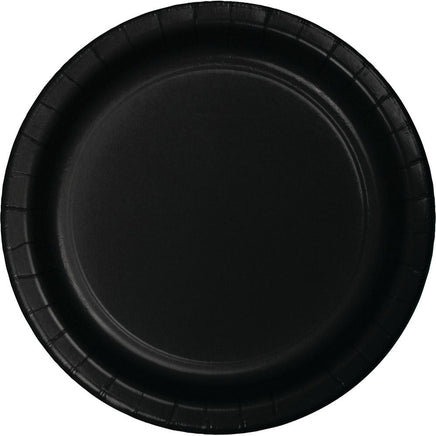 9 in. Black Paper Lunch Plates 24 ct