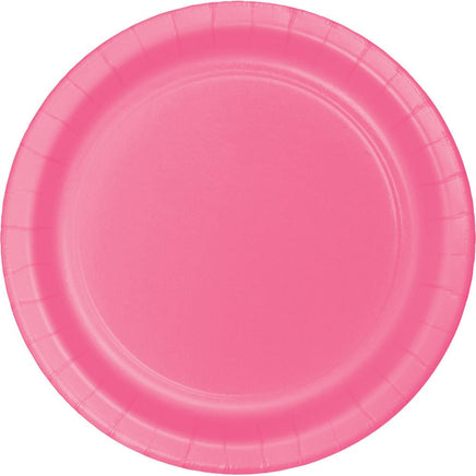 9 in. Candy Pink Paper Lunch Plates 24 ct