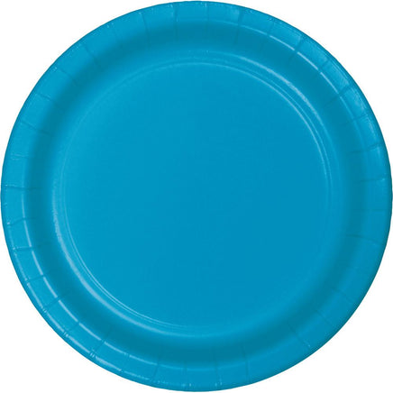 9 in, Turquoise Paper Lunch Plates 24 ct