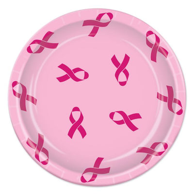 Pink Ribbon Paper Plates 8 ct.