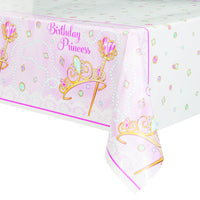 Pink Princess Plastic Tablecover 54 in. X 84 in. 1 ct 