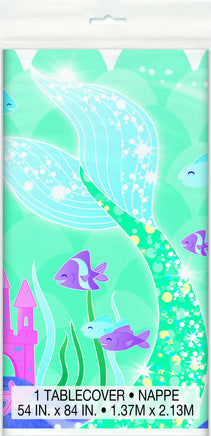 Mermaid Plastic Tablecover 54 in. X 84 in. 1 ct
