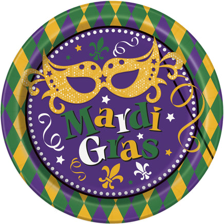 Masquerade Mardi Gras Round 9" Dinner Plates 8ct