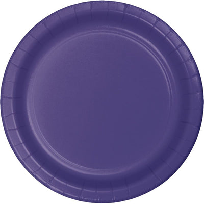 7 in. Purple Paper Dessert Plates 24 ct 