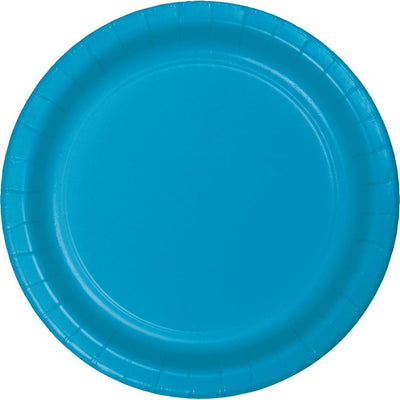 7 in. Turquoise Paper Dessert Plates 24 ct 