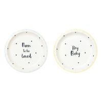 Born To Be Loved Dessert Plates 2 Designs 12 ct.