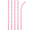 PAPER STRAWS CANDY PINK AND WHITE 24 CT