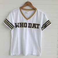 Black and Gold Sequin Who Dat Shirt