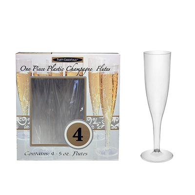 1 PC. CHAMPAGNE FLUTES - CLEAR 4 CT. BOX