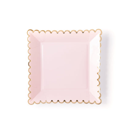 Blush Scalloped Paper Plates 12 ct.