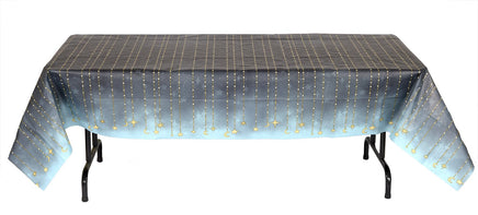 Black Star Starry Night Paper Tablecover Plastic Lined 54 in. X 108 in. 1 ct.