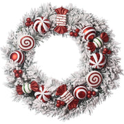Artificial 24 in. White Christmas Wreath
