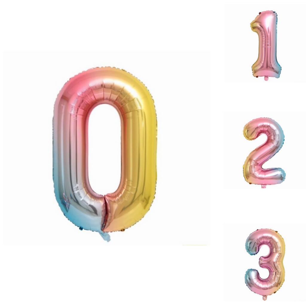 34Iin. Rainbow Number Balloons