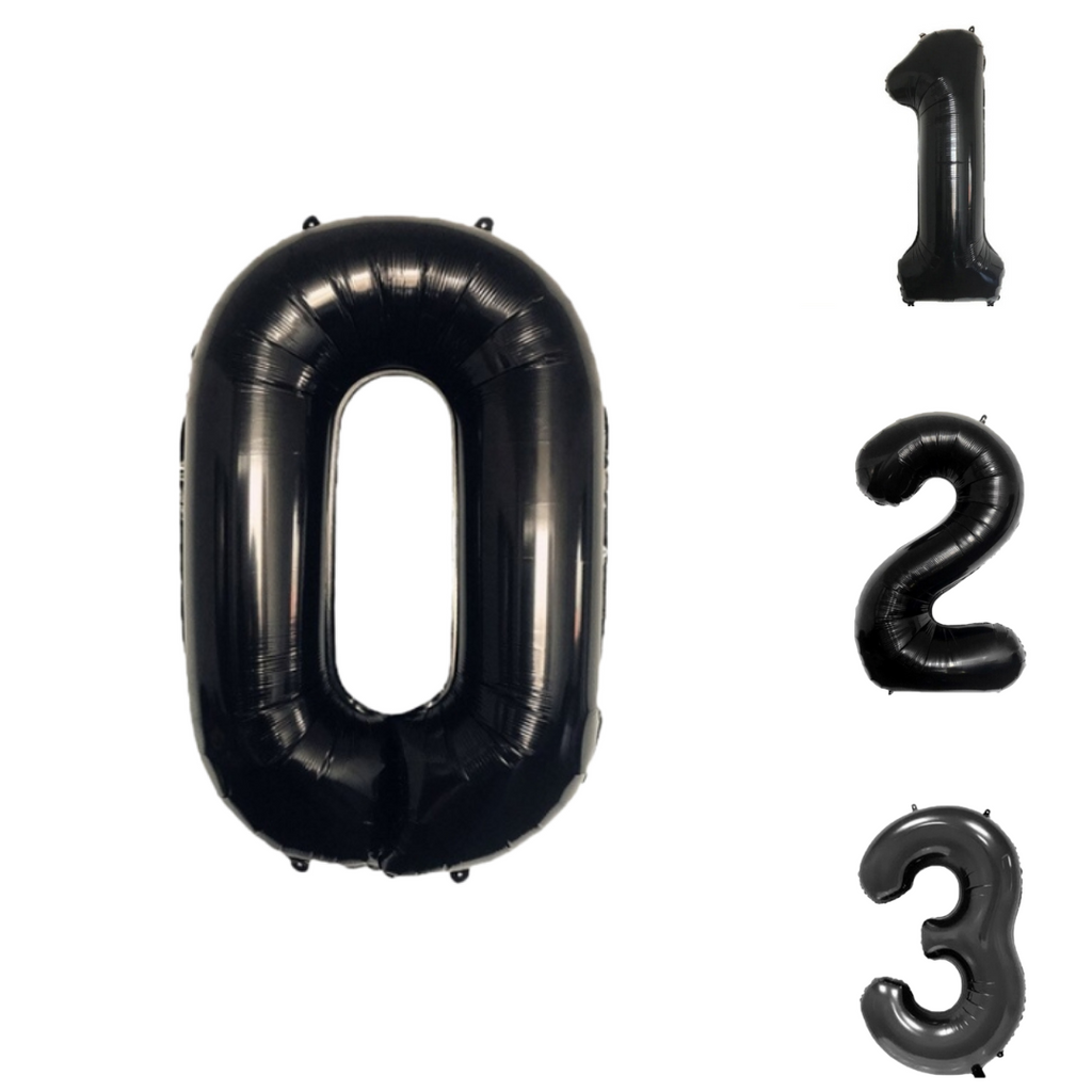 34in. BLACK NUMBER BALLOONS