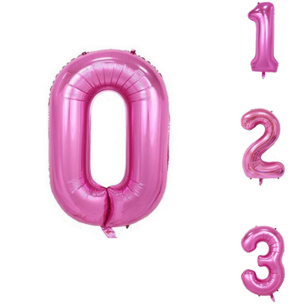 34in. Pink Number Balloons
