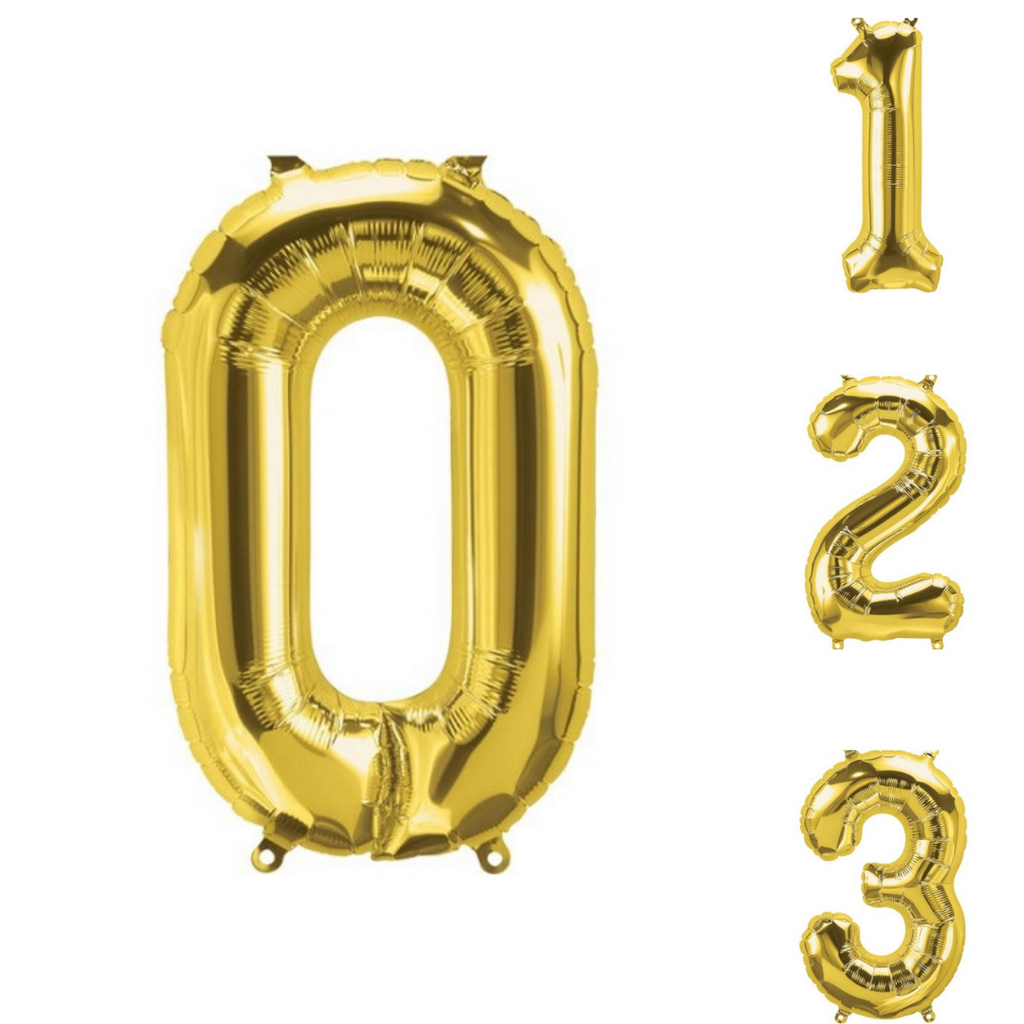 34in. Gold Number Balloons