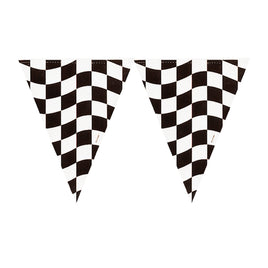 Black & White Checkered Banner Flag