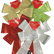 Giant Glitter Glitter Christmas Bow Decor (Assorted Colors)