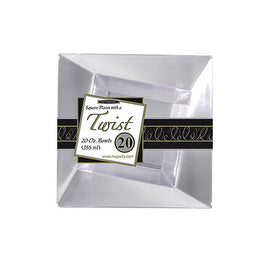 12 oz. Twisted Square Bowls - Clear   1 0CT.