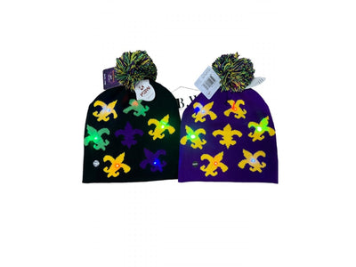 Mardi Gras Beanie with Light (Assorted Colors)