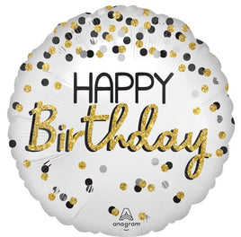 28" Black Silver Gold Balloon