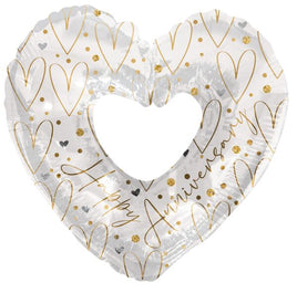 35" HAPPY ANNIVERSARY HEART FOIL BALLOON