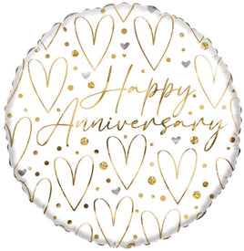 18" HAPPY ANNIVERSARY HEART FOIL BALLOON