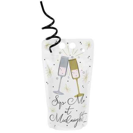 Drink Pouch w/ Spiral Shape Straw 4 ct.