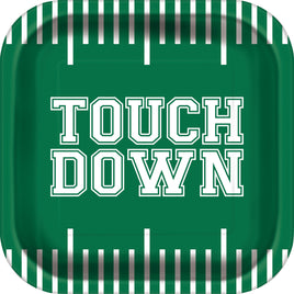 Game Ready Football Touchdown Square 9 Dinner Plates  8ct"