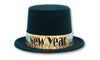 Black Velour Top Hat with Gold Prism Band