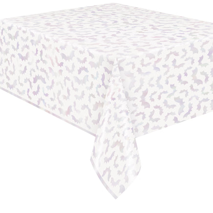 54" X 84" Adorable Halloween Iridescent Bats Rectangular Foil Table Cover  1 ct.