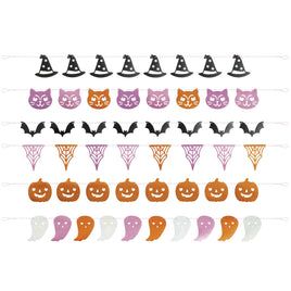 Adorable Halloween Assorted Iridescent Glitter 6 ft. Garland Backdrop Kit  6 ct.