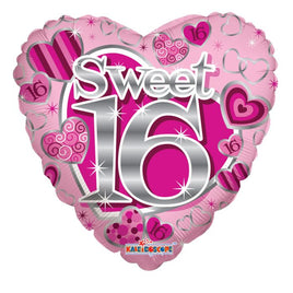 18" SWEET 16 PINK FOIL BALLOON