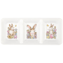 Easter Whimsy 3-Sectioned Plastic Serving Tray