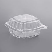 5 3/8" X 5 1/4" X 2 5/8" Hinged Lid Plastic Container